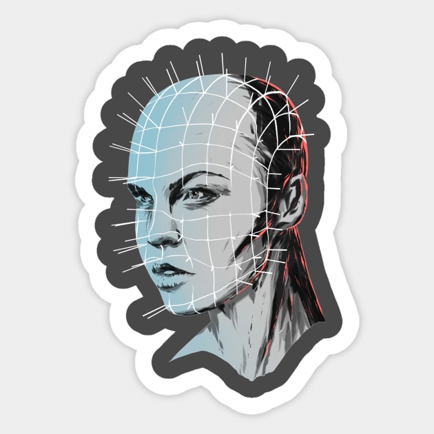 hellraiser girl / lady pinhead Sticker by Kotolevskiy